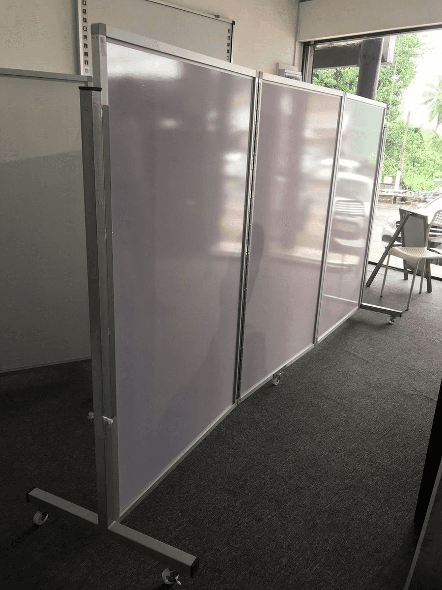 Mobile Partition Double Sided White Board 5 x 3ft ( 3 Panels )